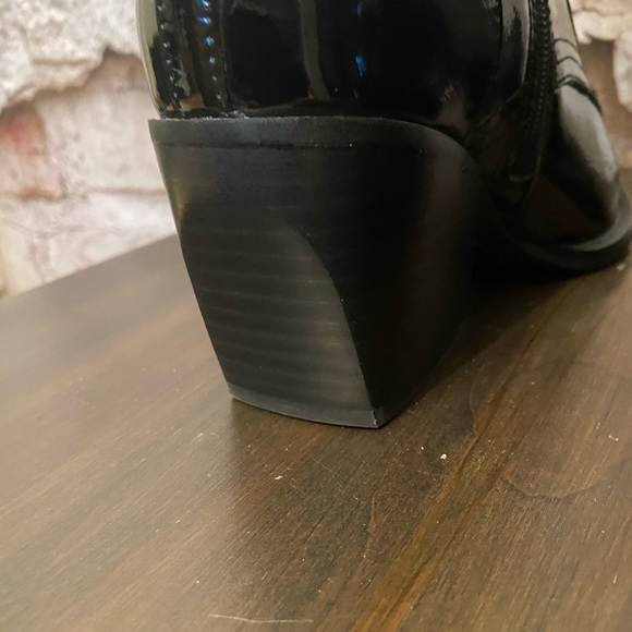 Django & Juliette Black Patent Tall Lace Up Boots NEW - Picture 5 of 7